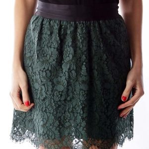 J. Crew Skirts - J. Crew Dark Green Lace Mini-Skirt J. Crew Skirts - J. Crew Dark Green Lace Mini-Skirt